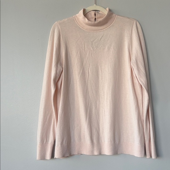 Loft Powder pink mock neck sweater with cutout back - Picture 3 of 7